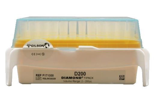Gilson Diamond Pipette Tips TIPACK D200 Pack 960 2-200uL