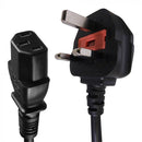 UK-IEC Lead 5amp fuse - Straight