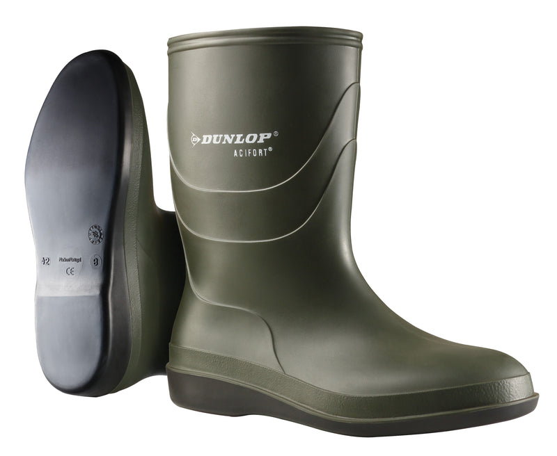 Flat Soled Bio-Security Boot, Green, Calf length