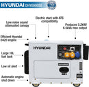 Hyundai Generator 3000RPM, 5.2kW/6.5kVA 115v/230v Diesel Generator Silenced.